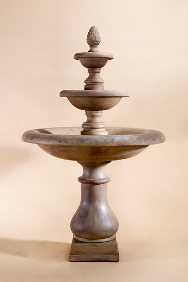 Immanis Newcastle Three-Tier Outdoor Cast Stone Garden Fountain – Contemporary Elegance with Short Spacers